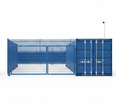 Boxxs Micro Yard with 20ft self storage container and private fenced yard in Linlithgow, serving tradespeople from Falkirk and West Lothian